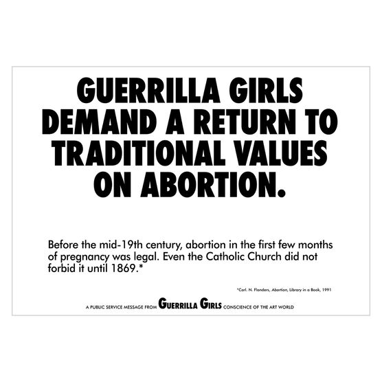 Guerrilla Girls Traditional Values shelf print